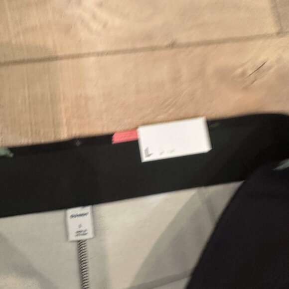 Floral Print Black Knee-Length Skirt Large Old Navy Polyester & Spandex Womens N - Picture 7 of 8